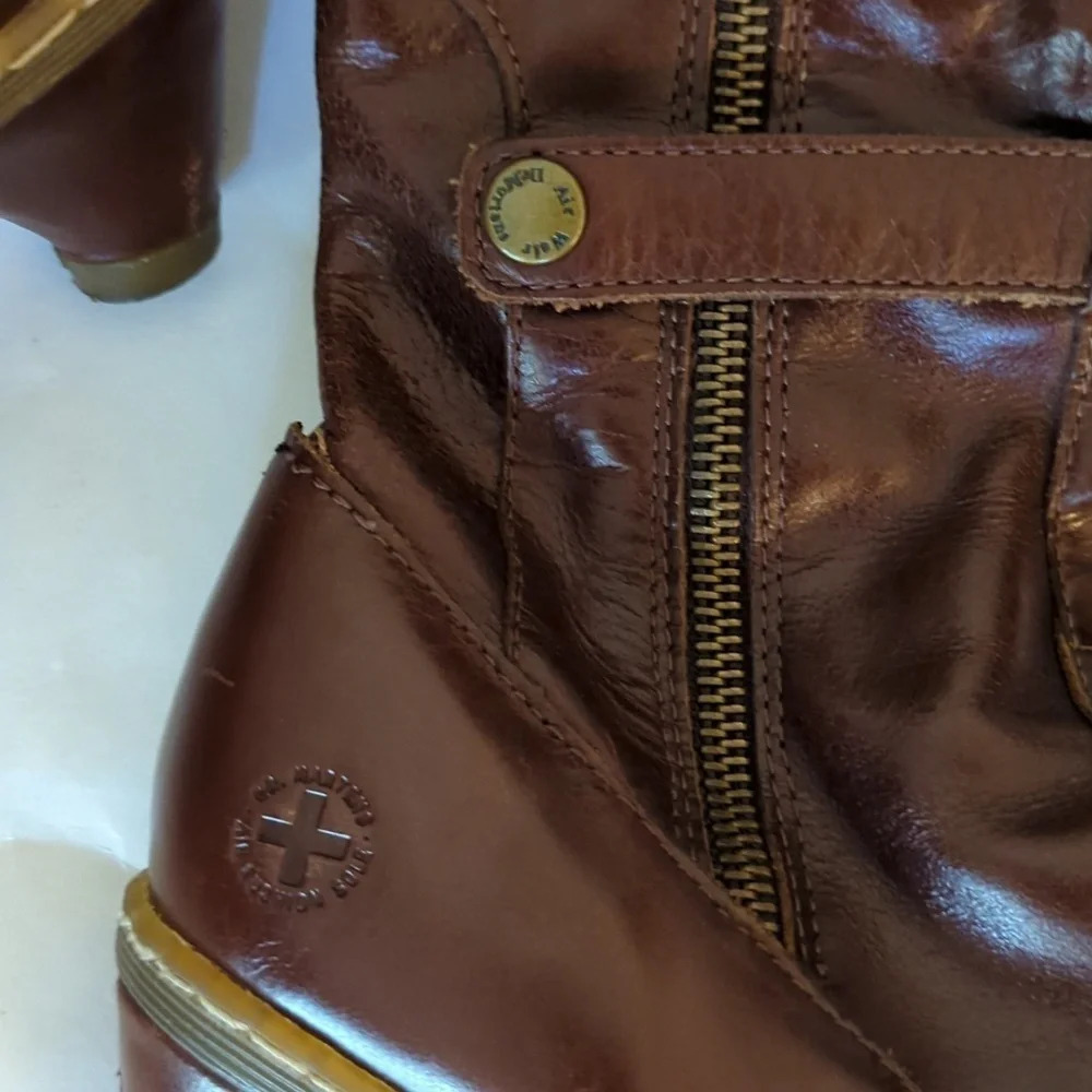 Rare Doc martens leather slouchy buckle vintage winter fall boots Size 6 - Picture 3 of 11